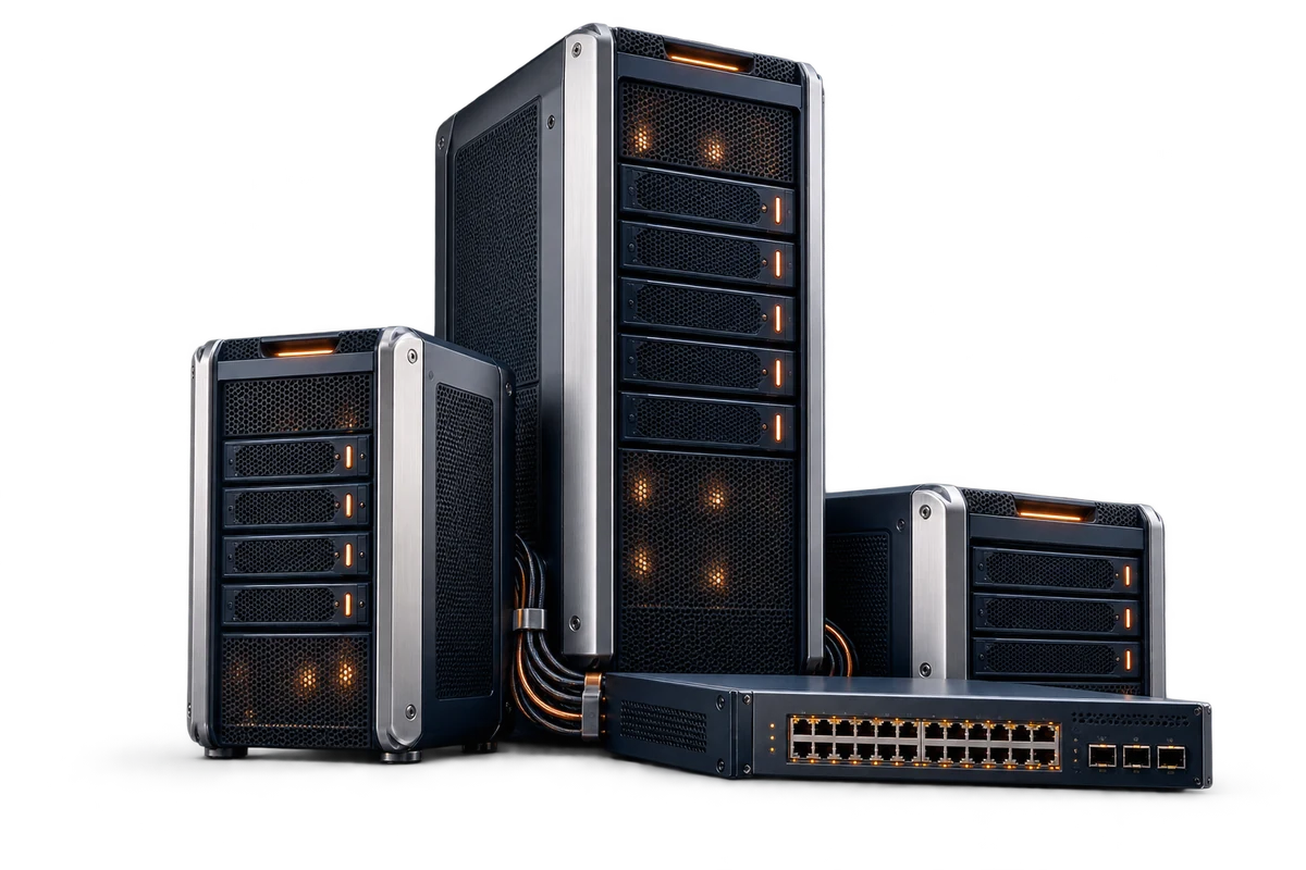 Web hosting hizmetlerini temsil eden sunucu görseli